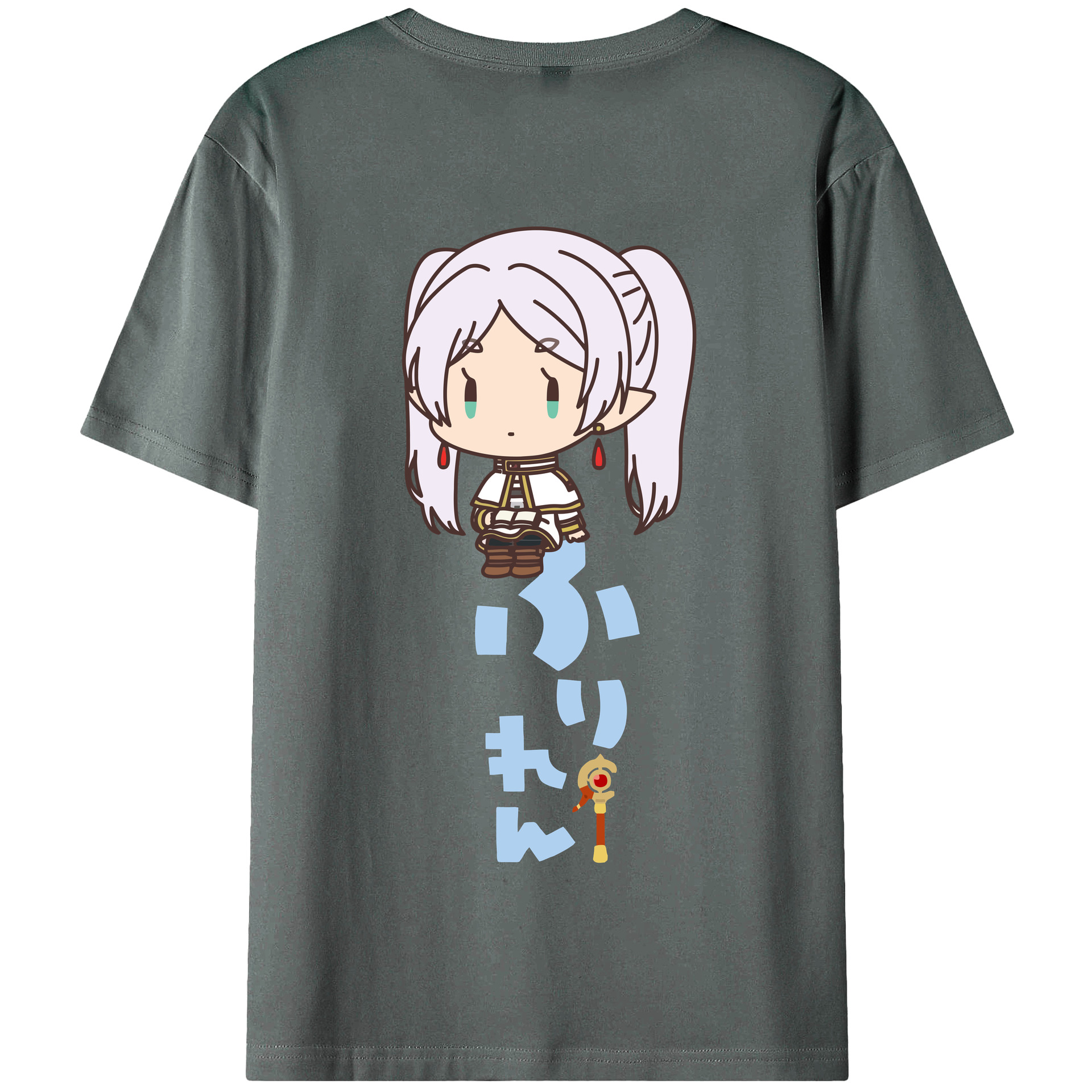 （画像用） 葬送のフリーレン Frieren 綿100％半袖Tシャツ（背面プリント）
